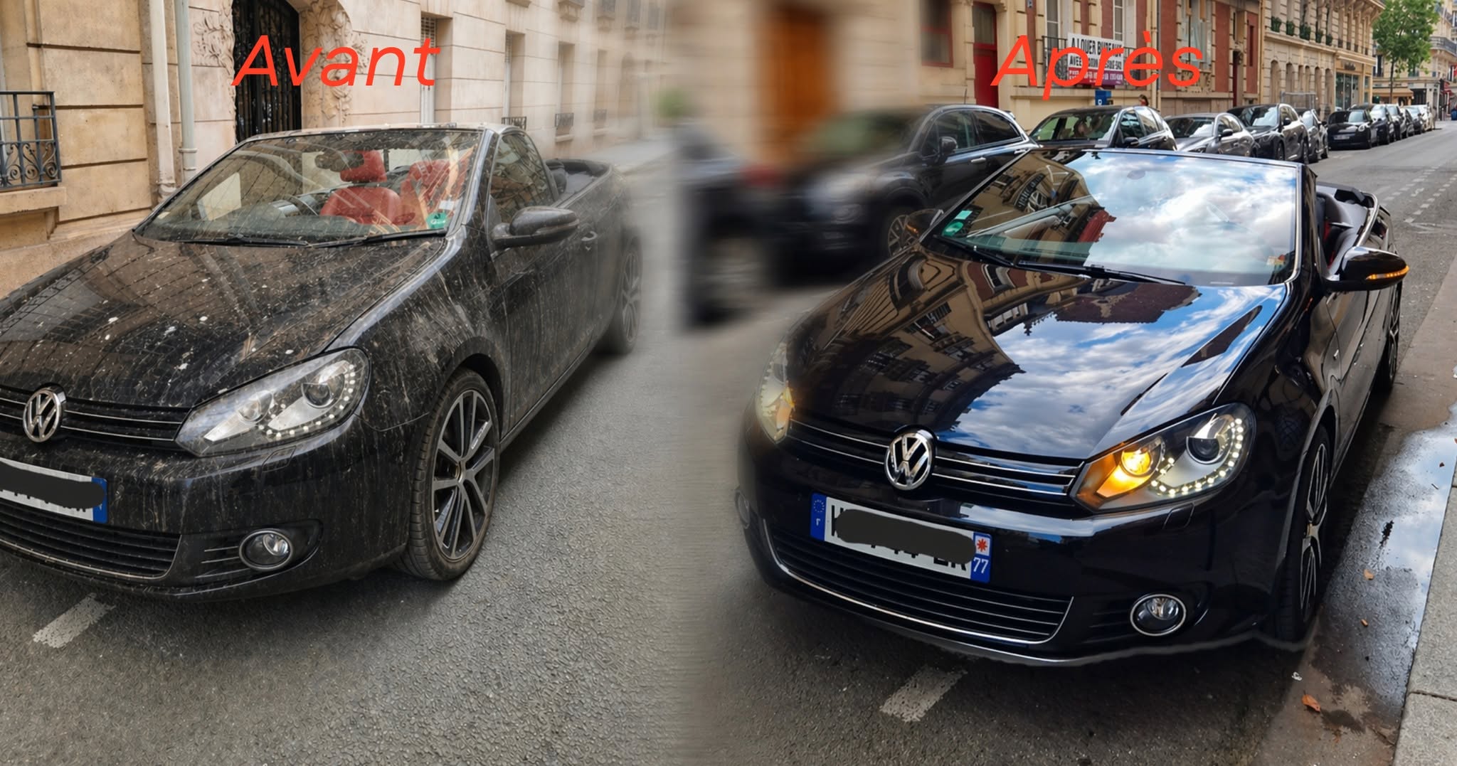 Avant et après détailing automobile DetailsPro Auto